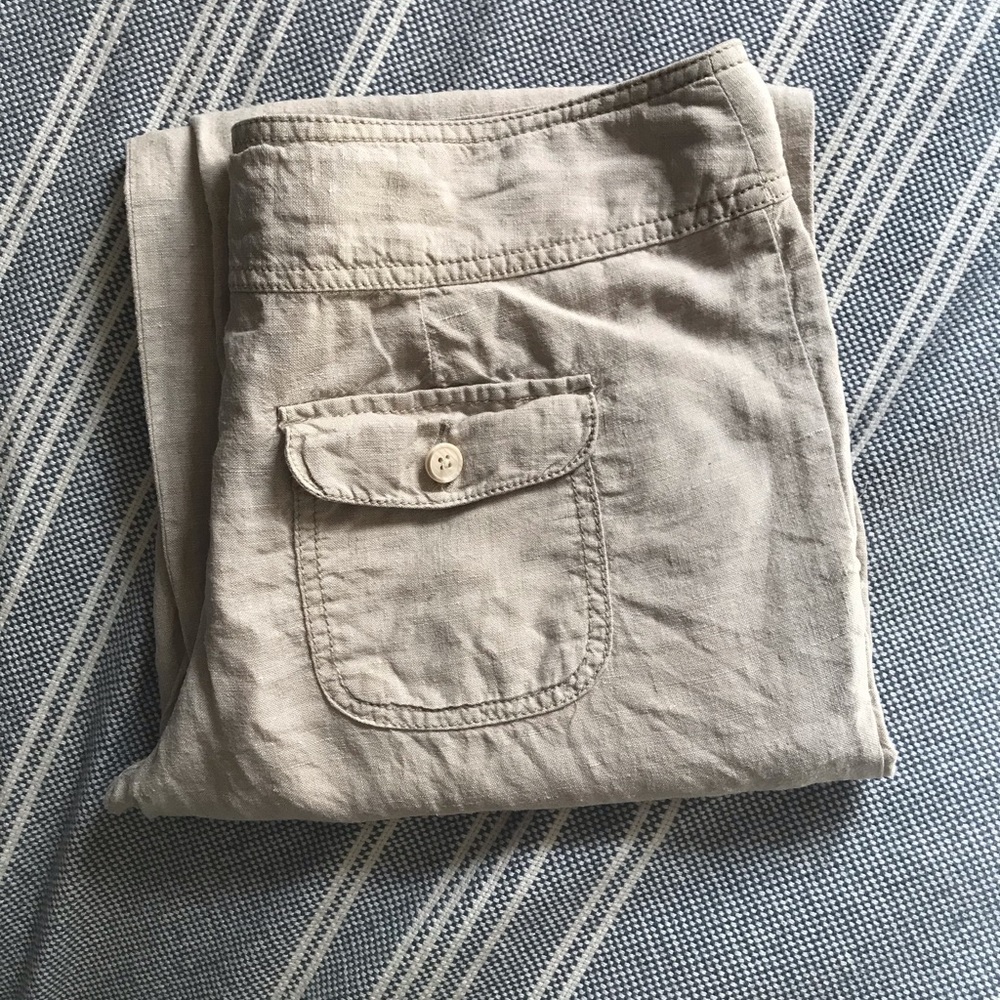 Womens linen pants neutral tan merona size 8